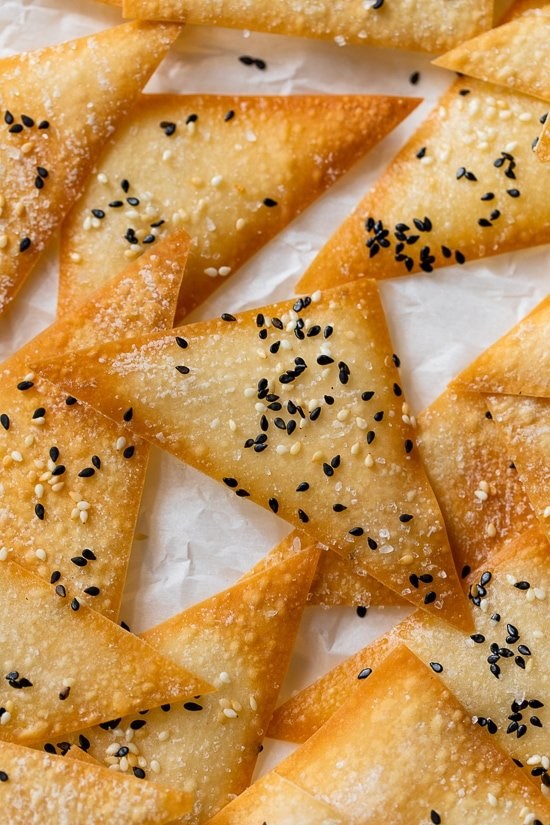 Baked wonton chips