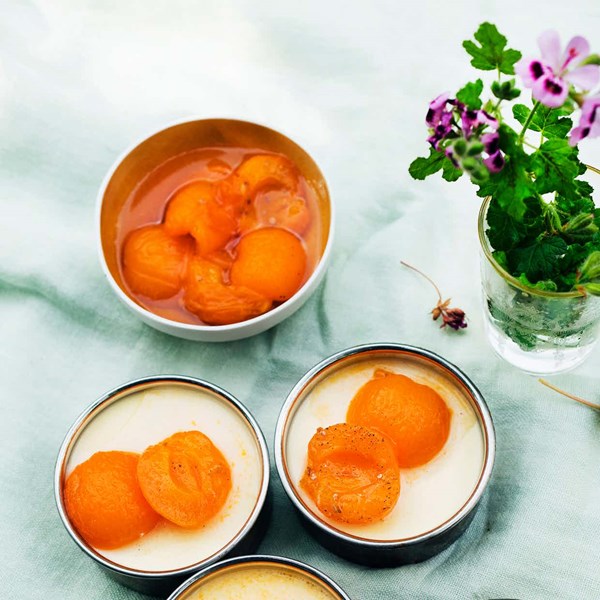Baked yogurt with apricots