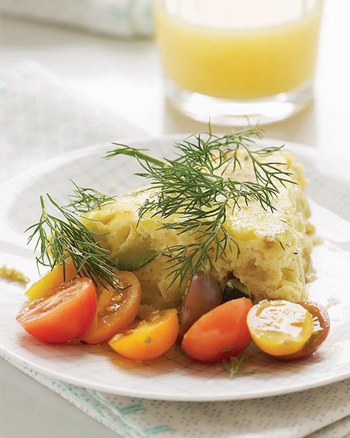 Baked zucchini & potato omelet