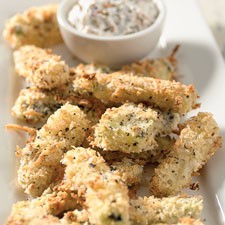 Baked zucchini sticks and sweet onion dip