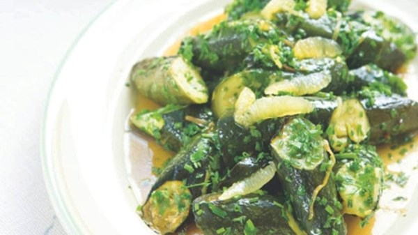 Baked zucchini with lemon and fines herbes