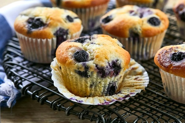 Bakery-style lemon blueberry muffins