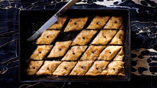 Baklava with lemon-honey syrup