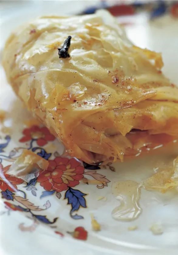 Baklava with nuts and dried apricots