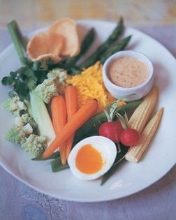 Balinese gado gado with saffron rice