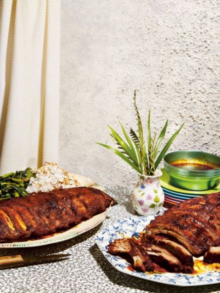 Balinese sticky glazed pork ribs (Iga babi Bali)