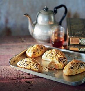 Balkan-style brioche stuffed with potato and chilli (Poğaça)