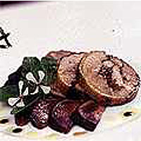 Ballotine of guinea fowl with prunes