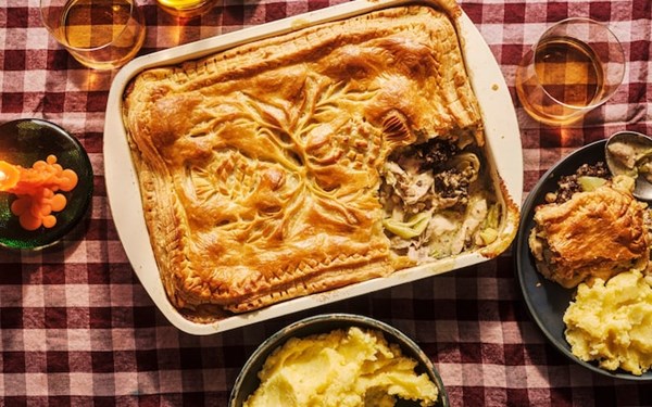 Balmoral haggis and chicken pie with neeps and tatties