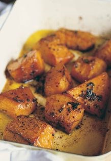 Balsamic- and pepper-glazed roast pumpkin