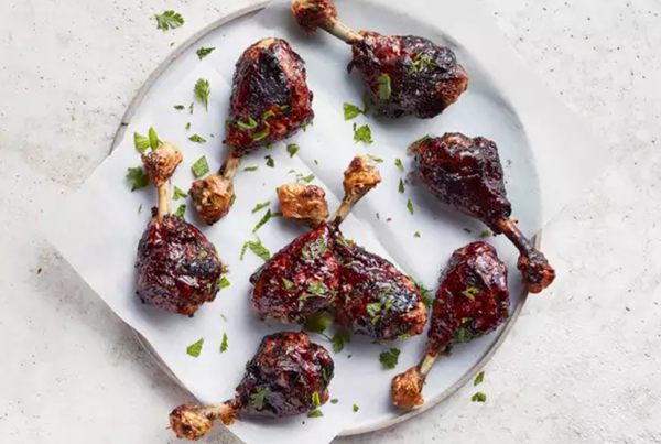 Balsamic-and-berry-glazed drumsticks