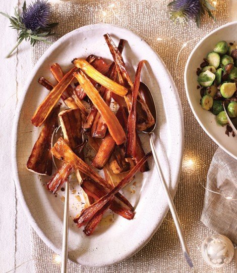 Balsamic and brown sugar roast carrots and parsnips