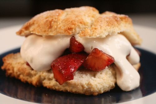 Balsamic and brown sugar strawberry shortcakes