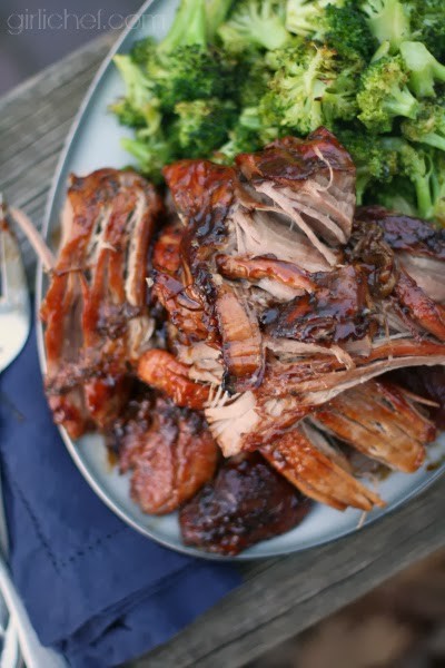 Balsamic brown sugar-glazed pork tenderloin {slow cooker}