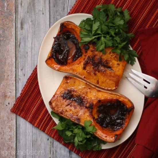 Balsamic-honey-fig roasted butternut squash