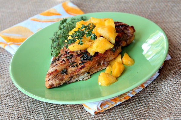 Balsamic-mango marinated grilled chicken