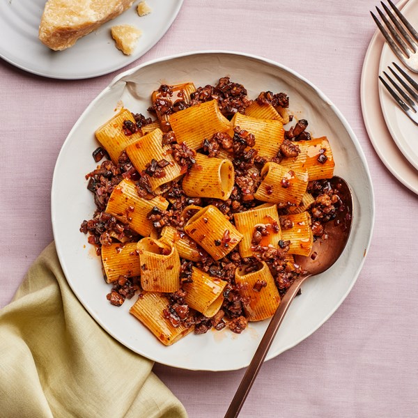 Balsamic mushroom and sausage pasta 