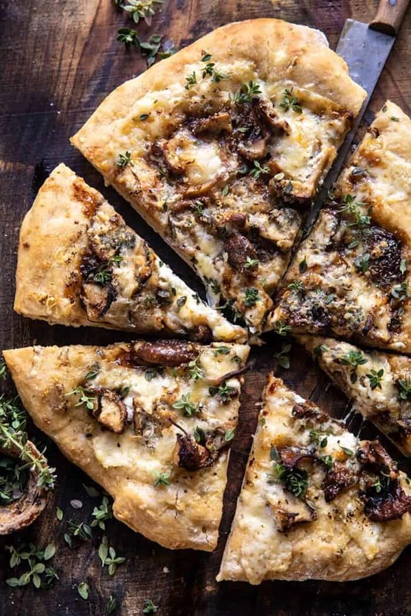 Balsamic mushroom Fontina pizza