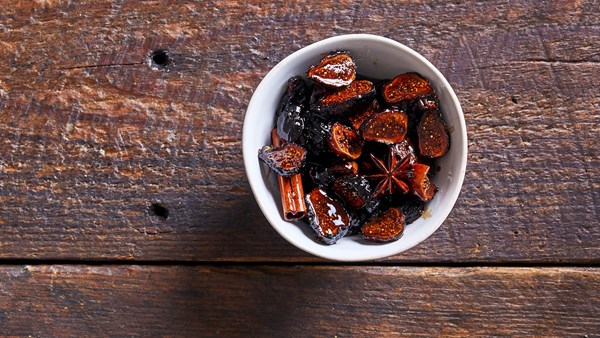 Balsamic-poached figs