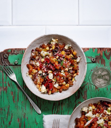Balsamic radicchio, blue cheese and hazelnut cavatappi