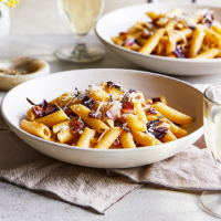 Balsamic red chicory and pancetta penne