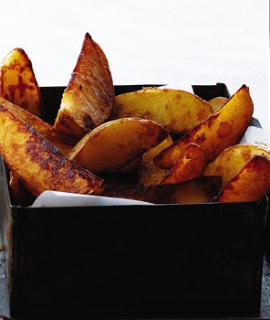 Balsamic roasted potato wedges