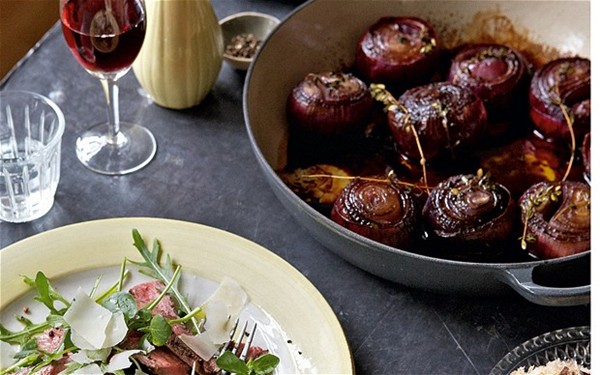 Balsamic-roasted red onions