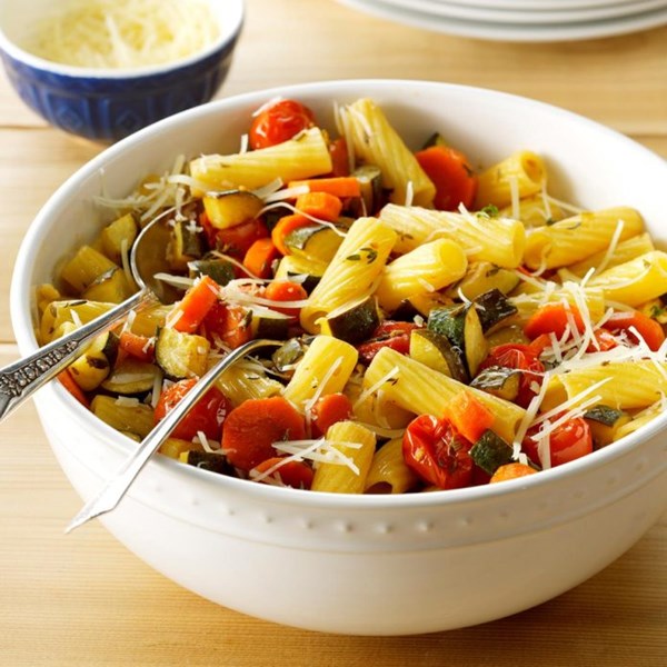 Balsamic roasted vegetable primavera