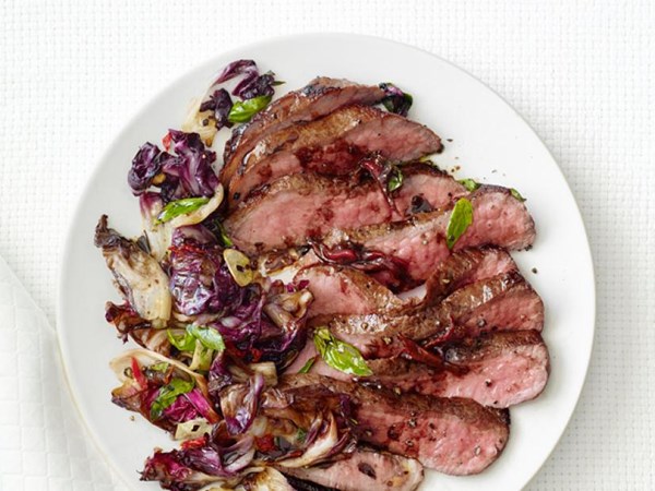 Balsamic steak with radicchio