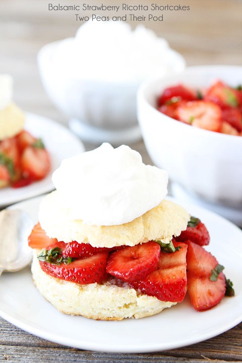 Balsamic strawberry ricotta shortcakes