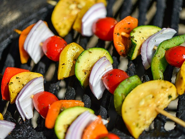 Balsamic vegetable skewers