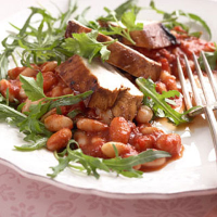 Balsamic vinegar chicken with cannellini beans