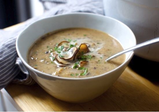 Balthazar's cream of mushroom soup