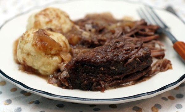 Baltimore-style sour beef and dumplings