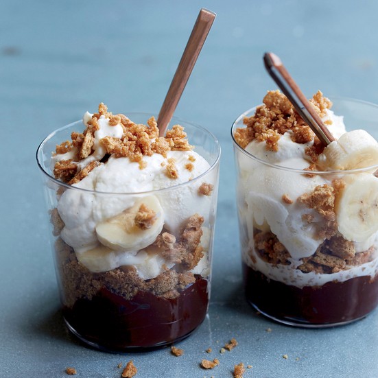 Banana and chocolate cream pie parfaits
