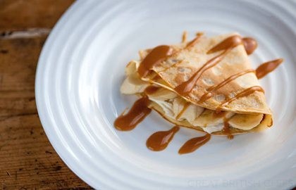 Banana and toffee pancakes