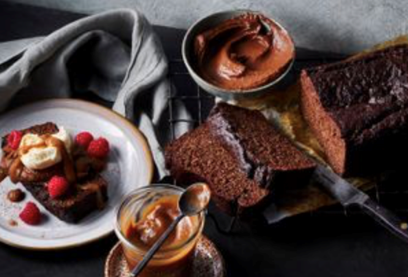 Banana, avocado and cacao cake
