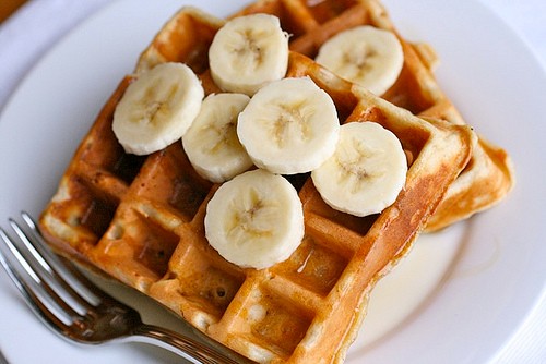 Banana bread waffles