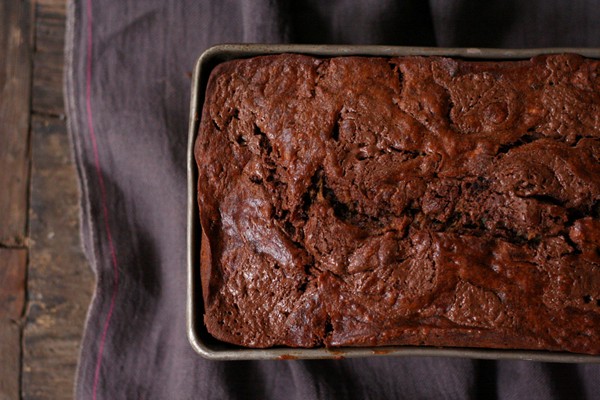 Banana bread with Nutella swirl and cocoa nibs