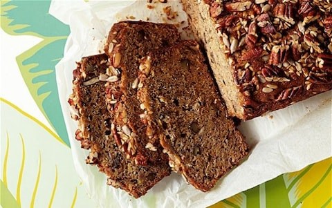 Banana bread with orange and pecans