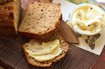 Banana bread with passionfruit butter