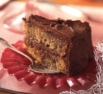 Banana cake with chocolate frosting