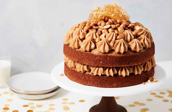 Banana cake with peanut butter frosting