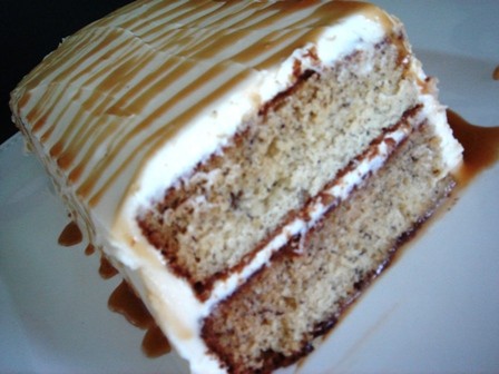 Banana caramel cake