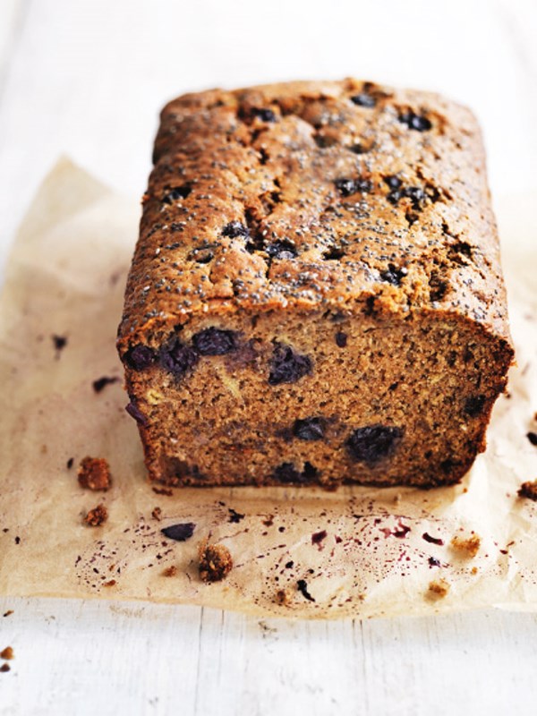 Banana, chia and blueberry loaf
