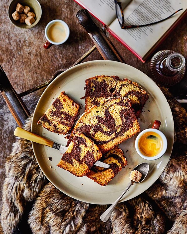 Banana, chocolate and tahini loaf cake 