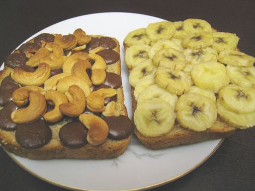 Banana chocolate cashew panini