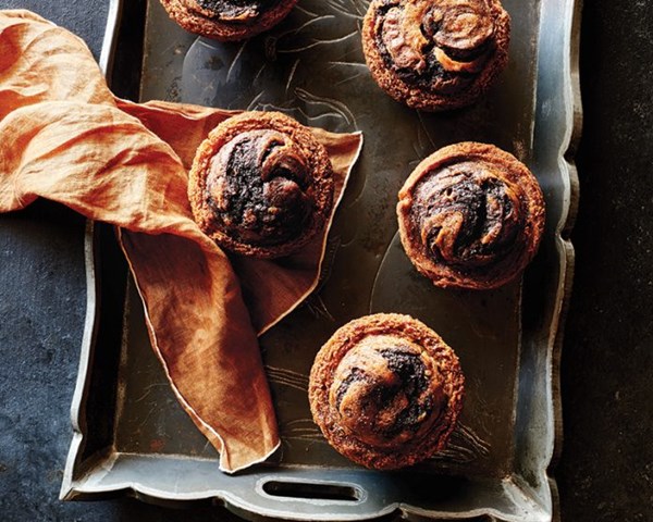 Banana chocolate espresso swirl muffins