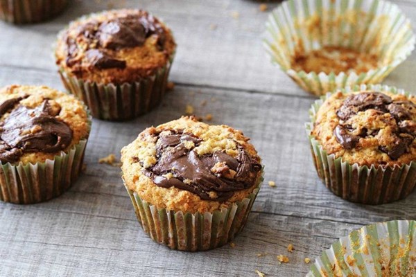 Banana choctella muffins