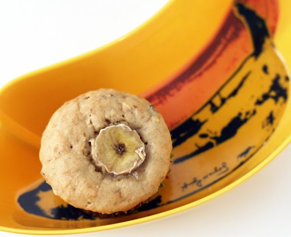 Banana cocoa nib oatmeal muffins